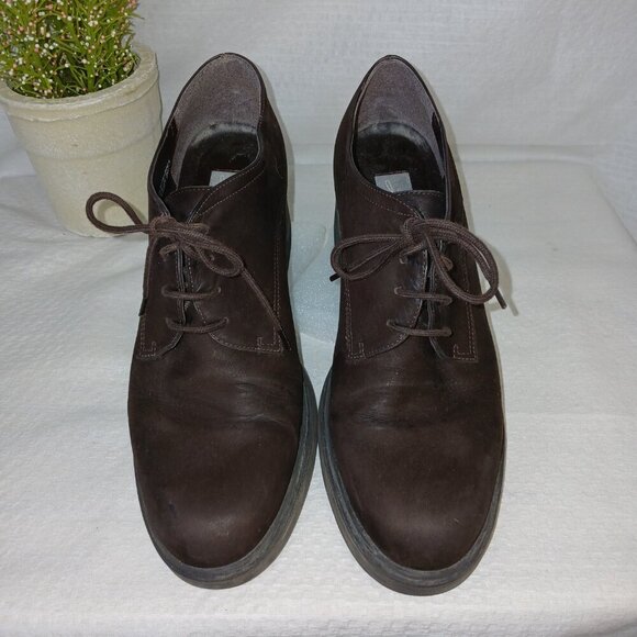 Luca B for Calico chunky brown suede lace up shoes, chunky heel, size 7.5 - Picture 4 of 9